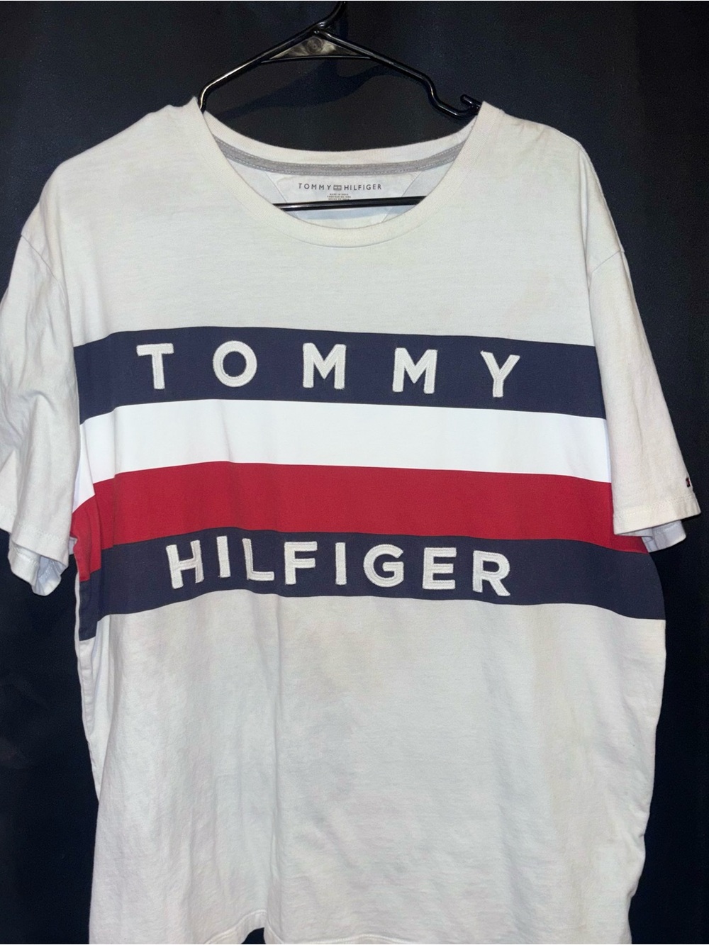 Tommy Hilfiger White Logo Crewneck Tee